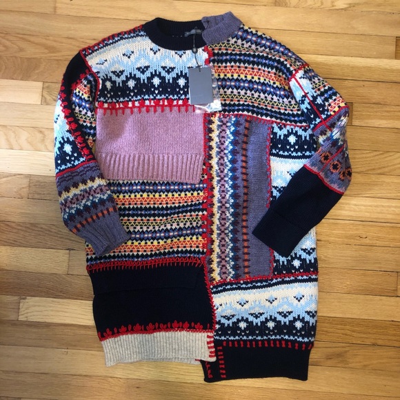 Alexander McQueen Sweaters - Alexander McQueen patchwork sweater dress